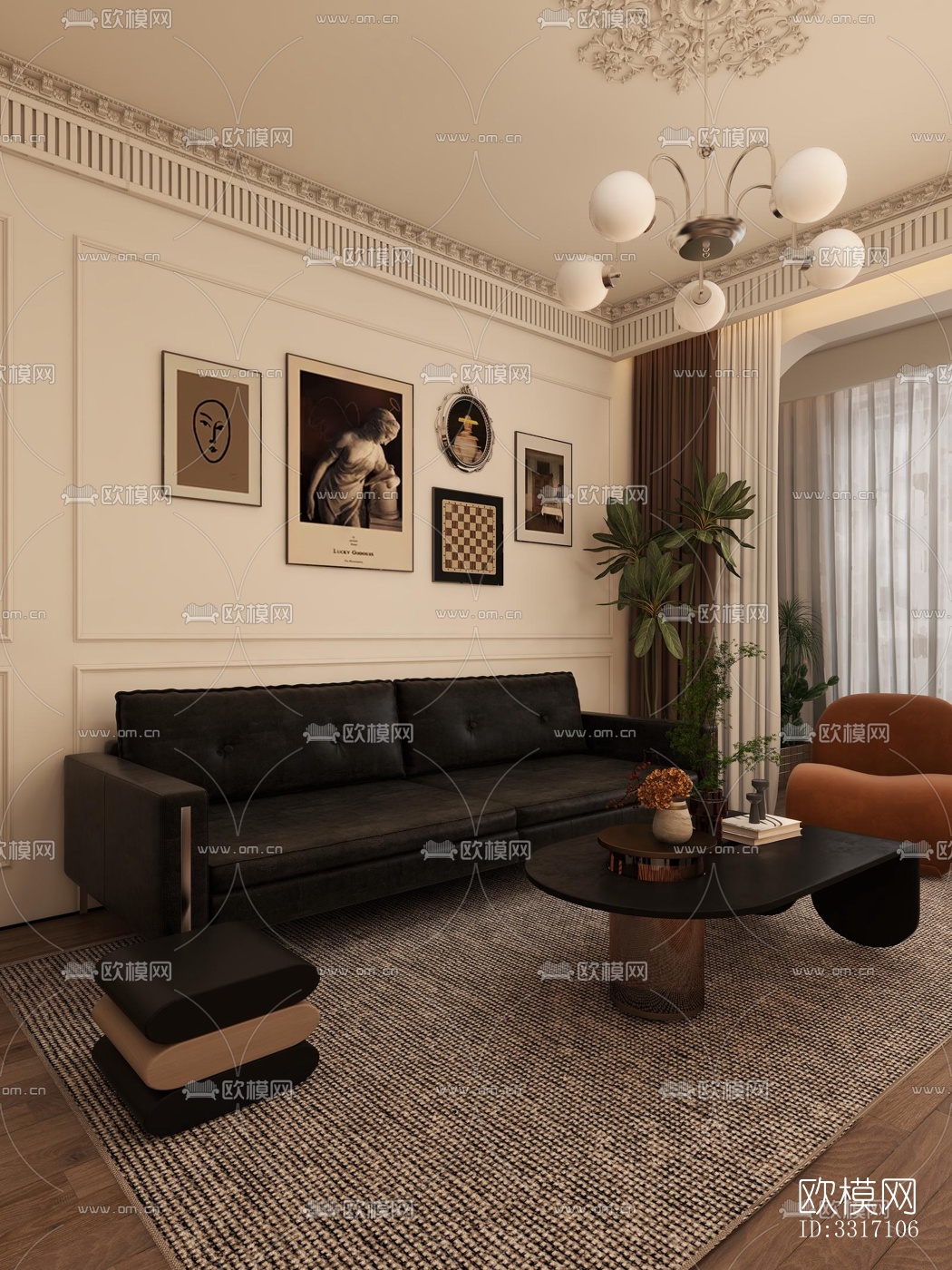 现代客厅效果图下载（渲染图6）