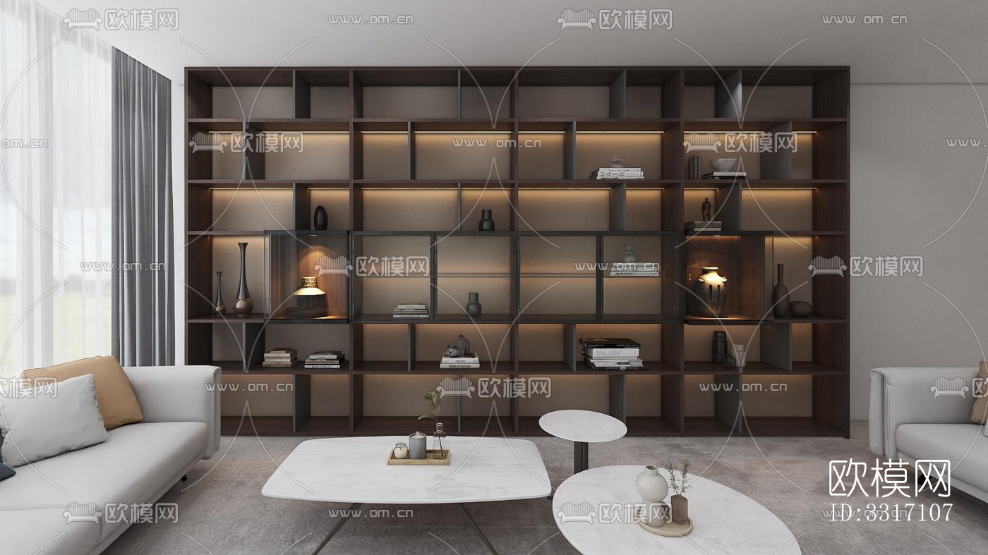 现代客厅效果图下载（渲染图2）