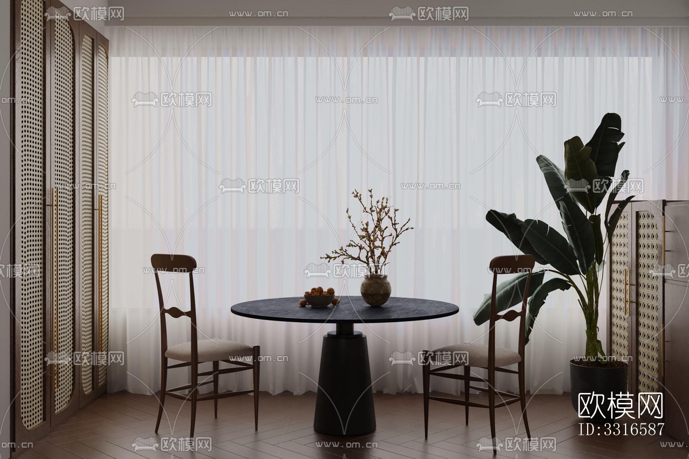 中古风客厅效果图下载（渲染图2）