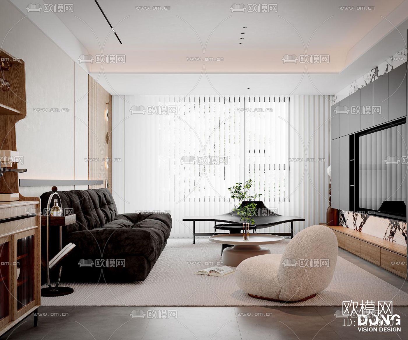 现代客厅效果图下载（渲染图1）