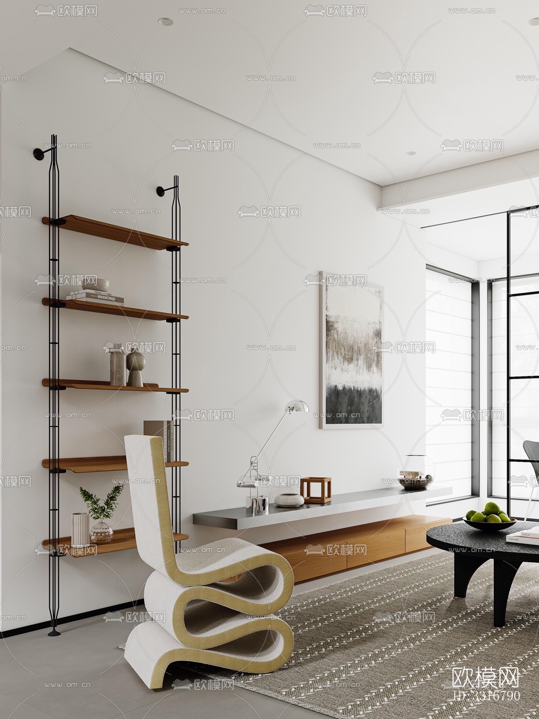 现代客厅效果图下载（渲染图1）