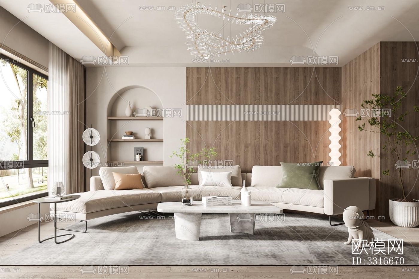 现代客厅效果图下载（渲染图3）