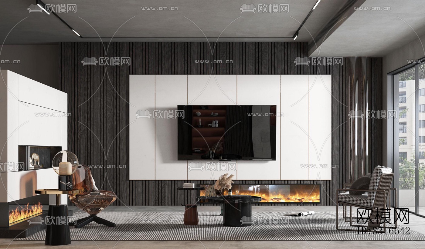 现代客厅效果图下载（渲染图5）