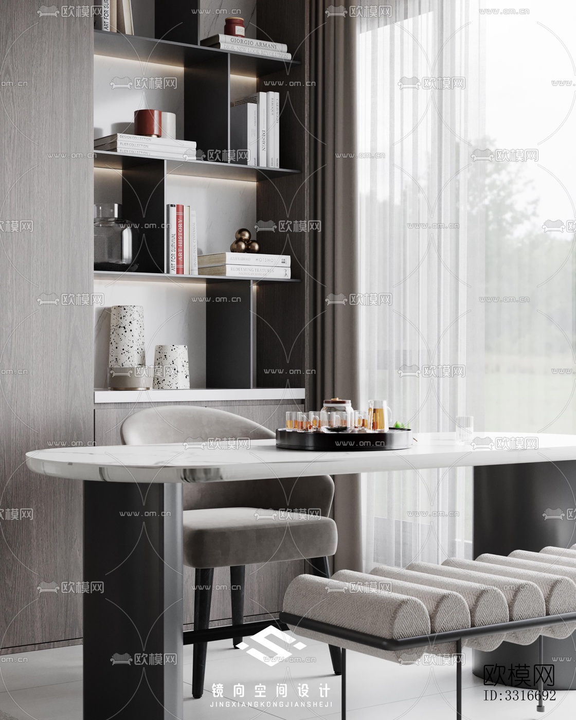 现代客厅效果图下载（渲染图1）