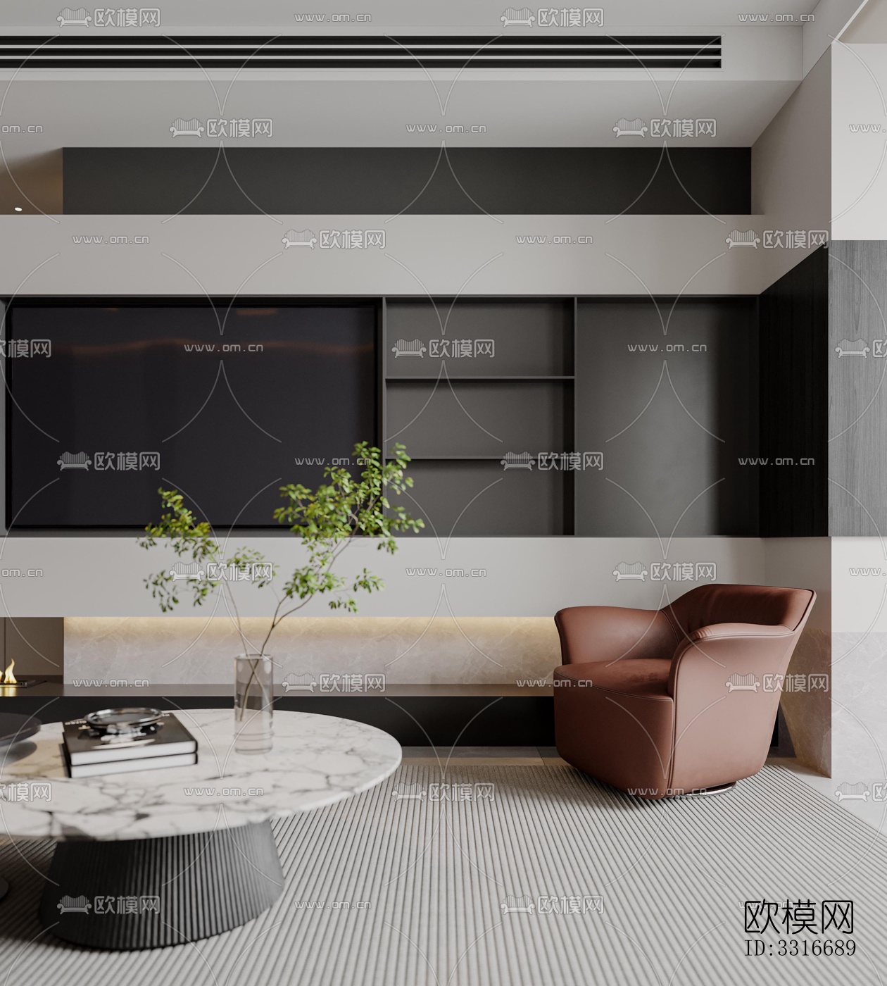 现代客厅效果图下载（渲染图5）