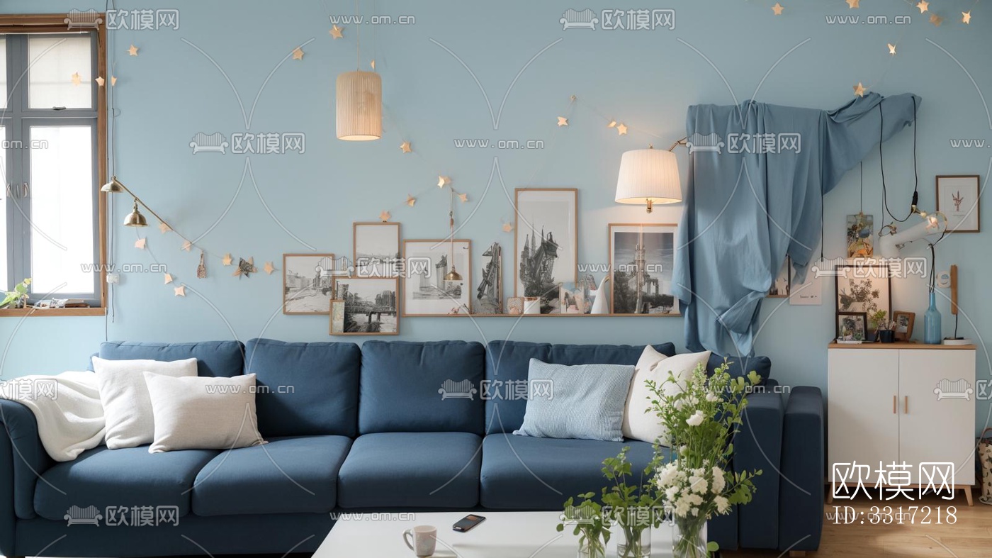 现代客厅效果图下载（渲染图6）