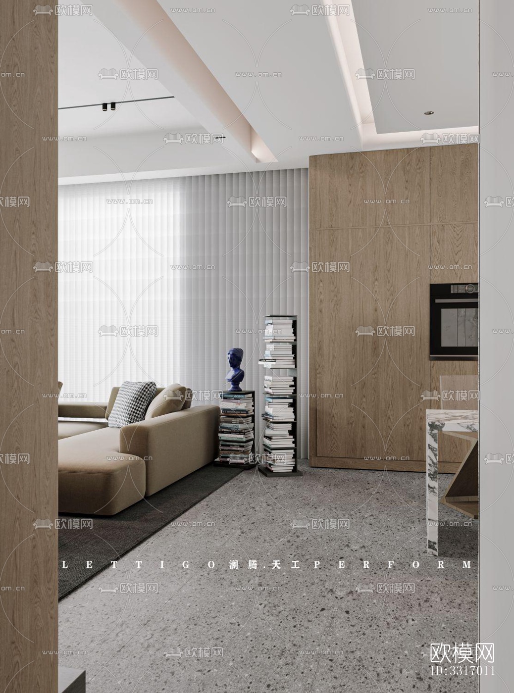 现代客厅效果图下载（渲染图7）