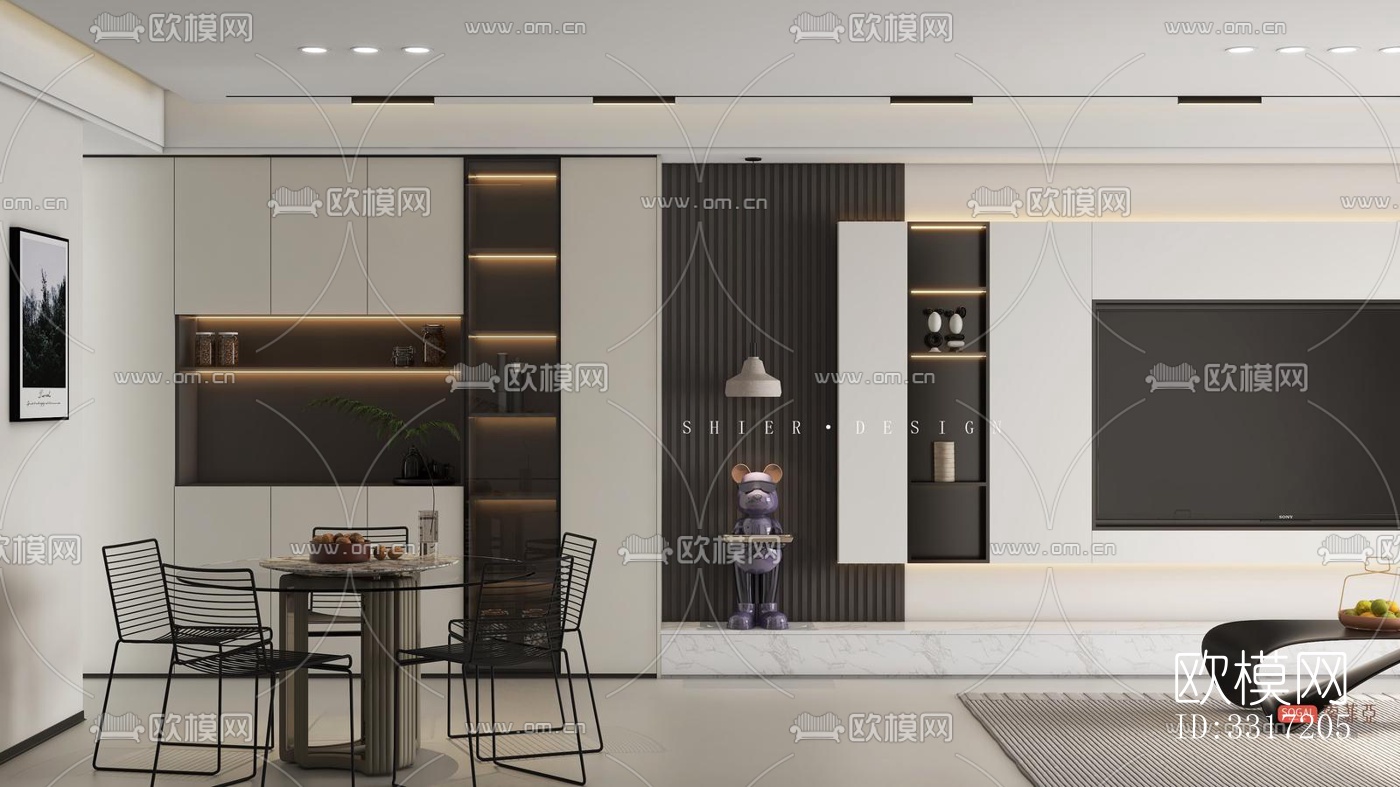 现代客厅效果图下载（渲染图2）