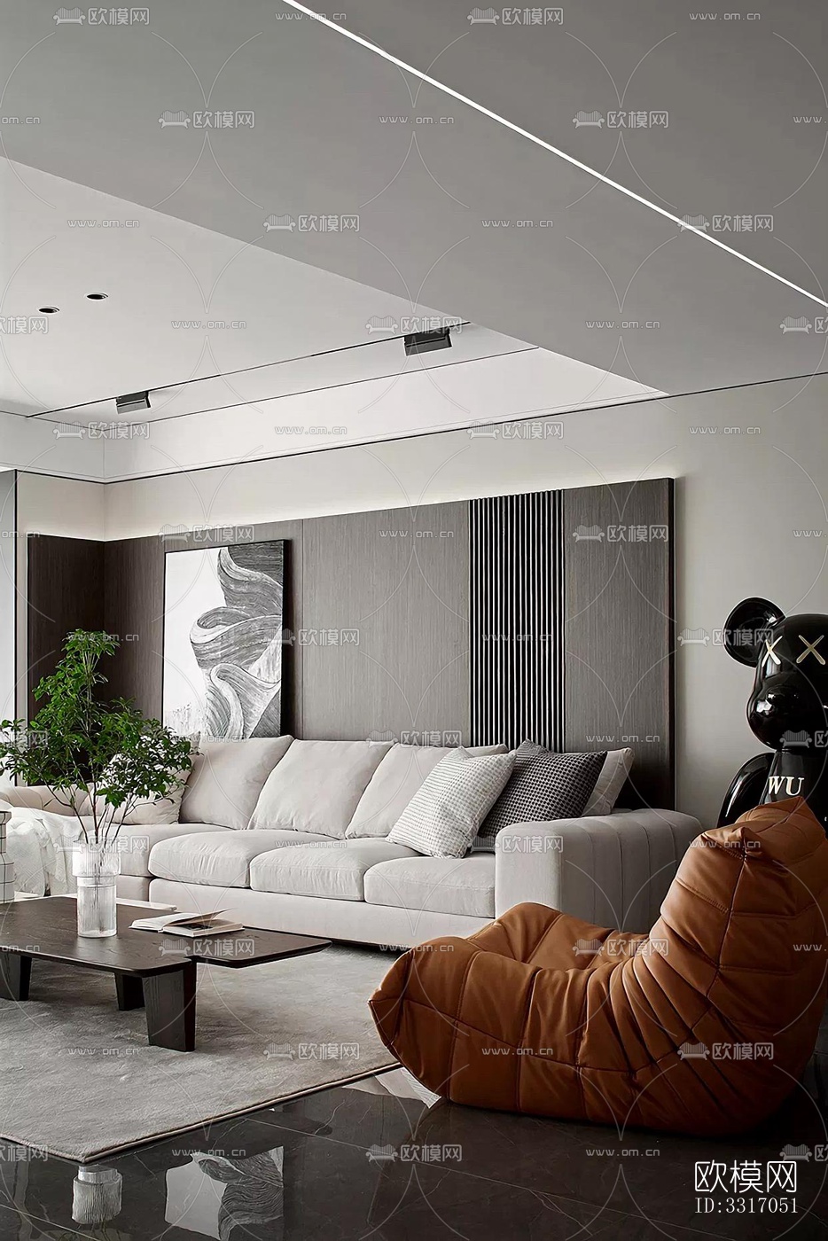 现代客厅效果图下载（渲染图8）