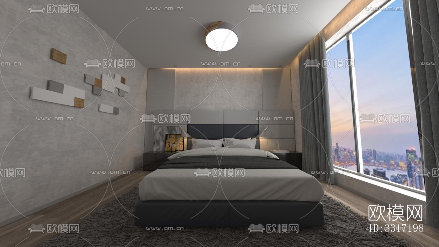 现代客厅效果图下载（渲染图1）