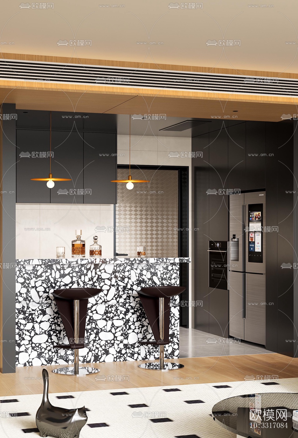 现代客厅效果图下载（渲染图6）