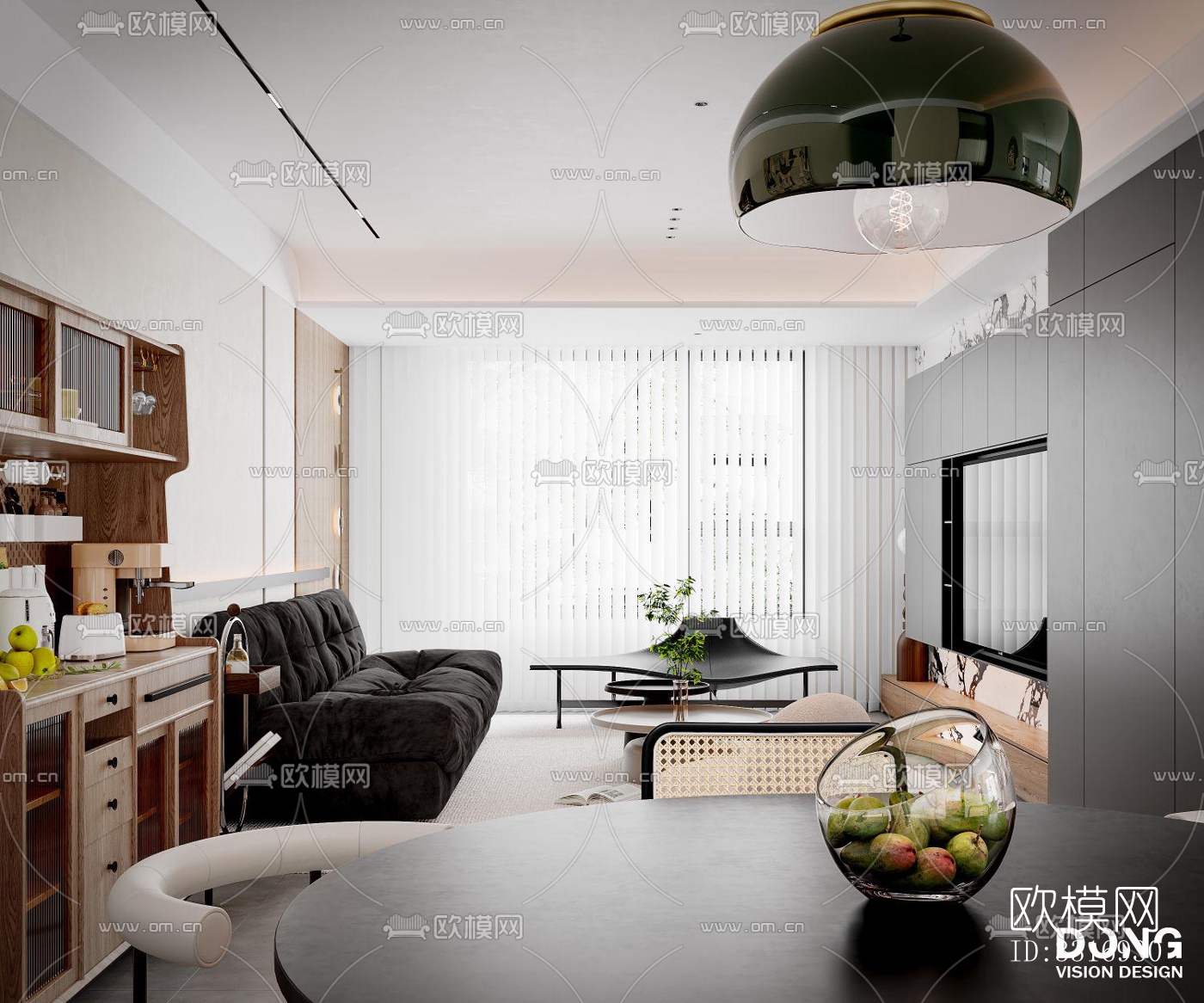 现代客厅效果图下载（渲染图5）