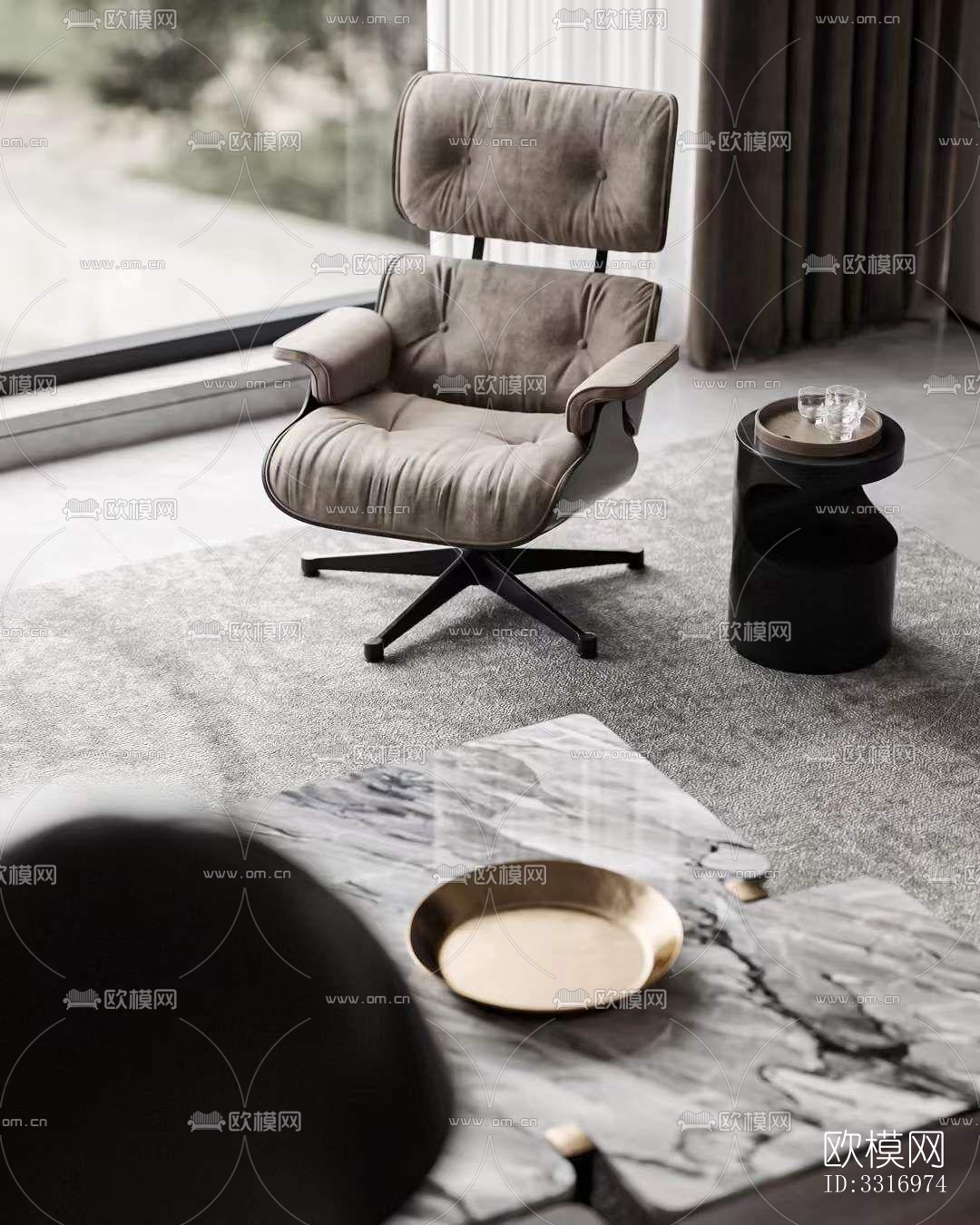 现代客厅效果图下载（渲染图5）