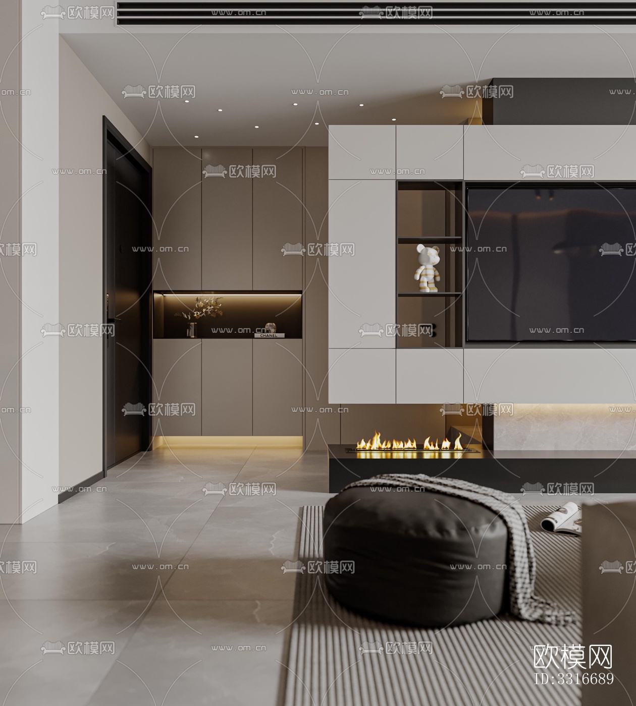 现代客厅效果图下载（渲染图2）