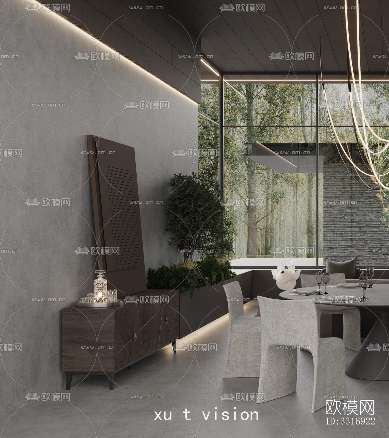 现代客厅效果图下载（渲染图14）