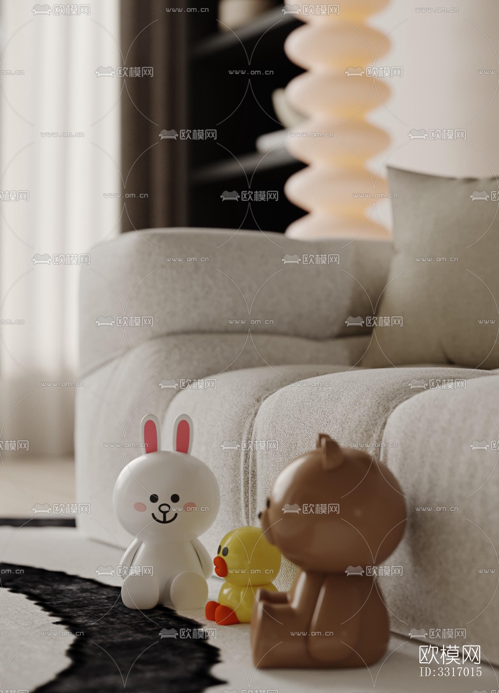 现代客厅效果图下载（渲染图13）