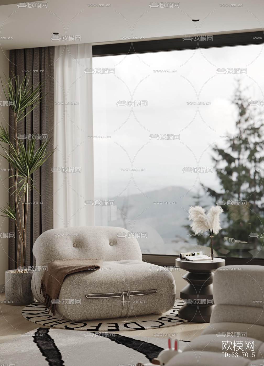 现代客厅效果图下载（渲染图11）