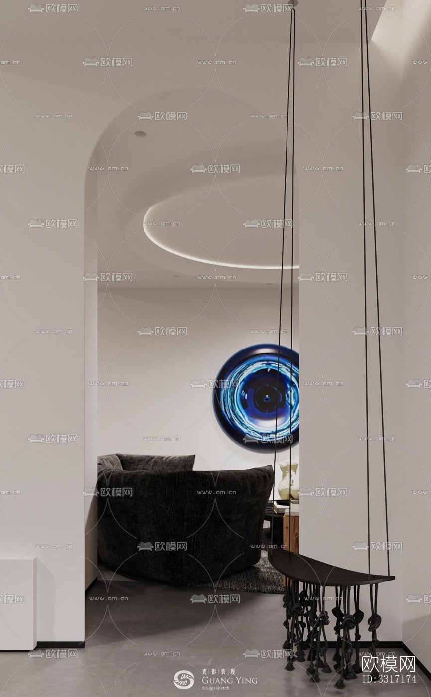 现代客厅效果图下载（渲染图5）