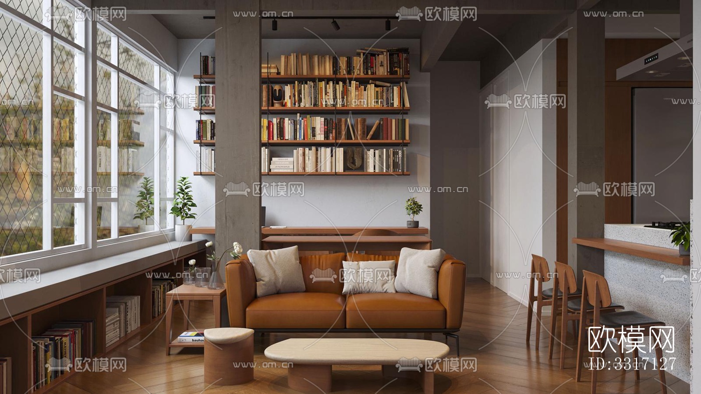 现代客厅效果图下载（渲染图8）