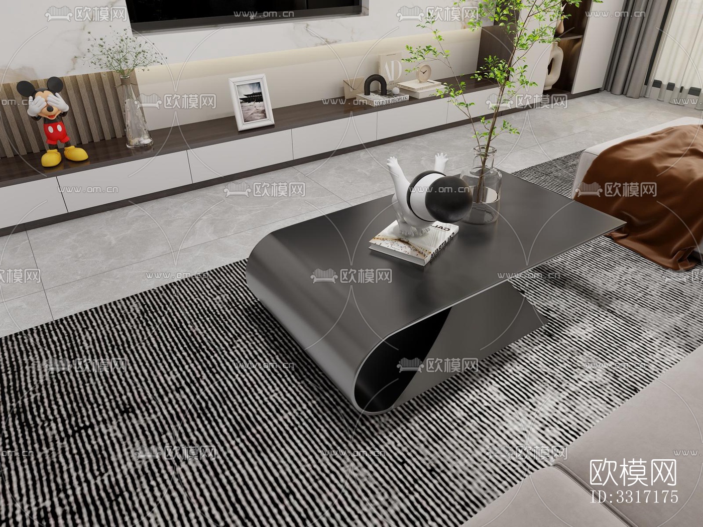 现代客厅效果图下载（渲染图5）