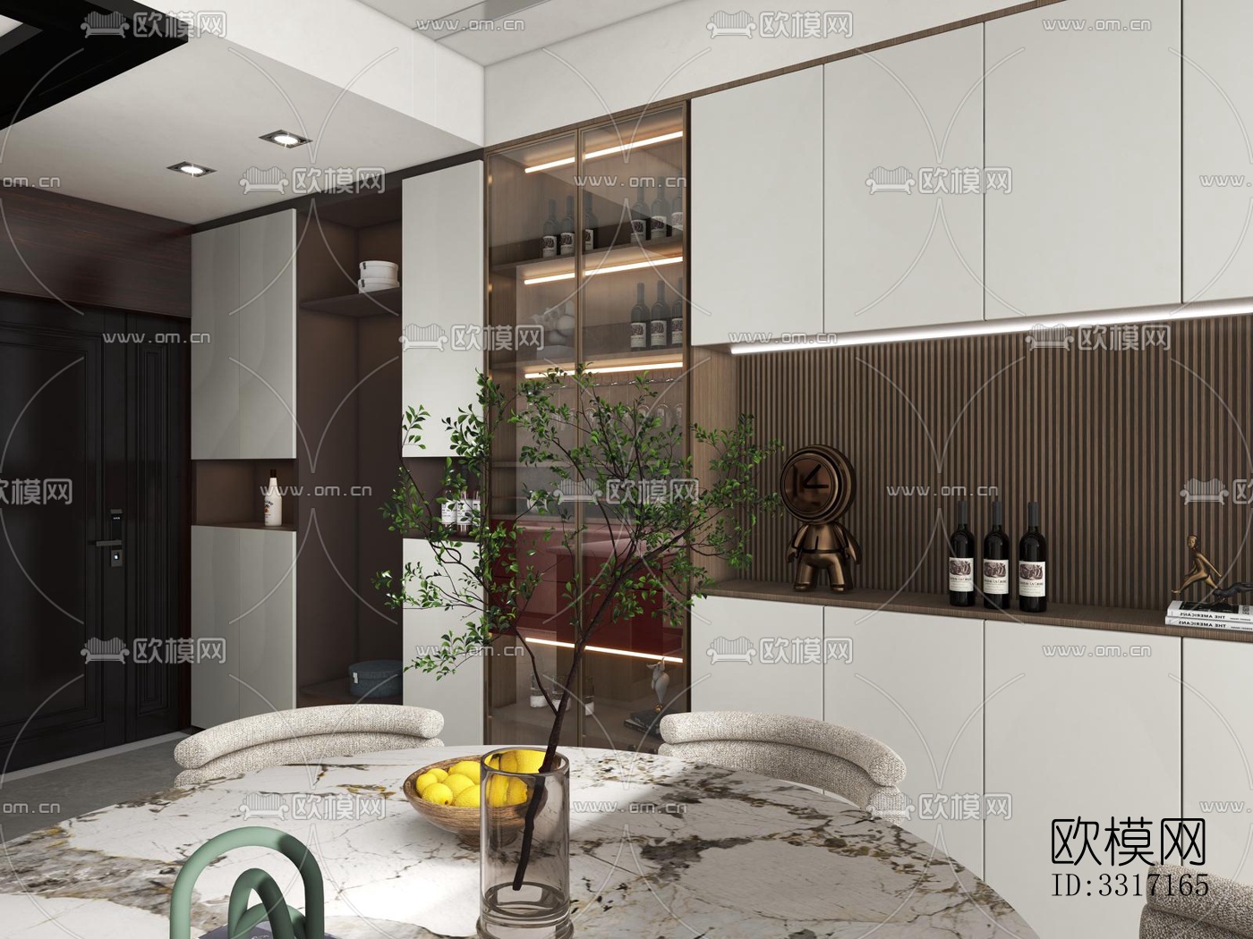 现代客厅效果图下载（渲染图4）