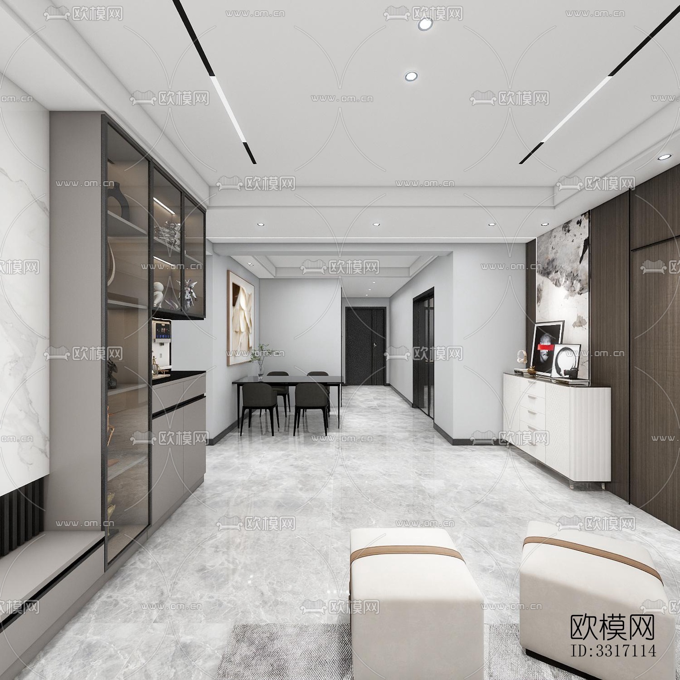 现代客厅效果图下载（渲染图3）