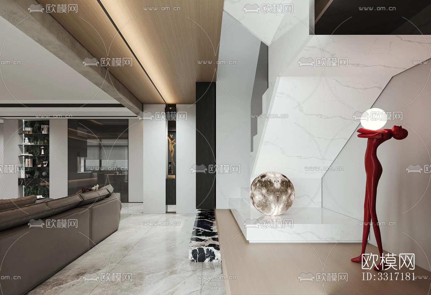 现代客厅效果图下载（渲染图1）