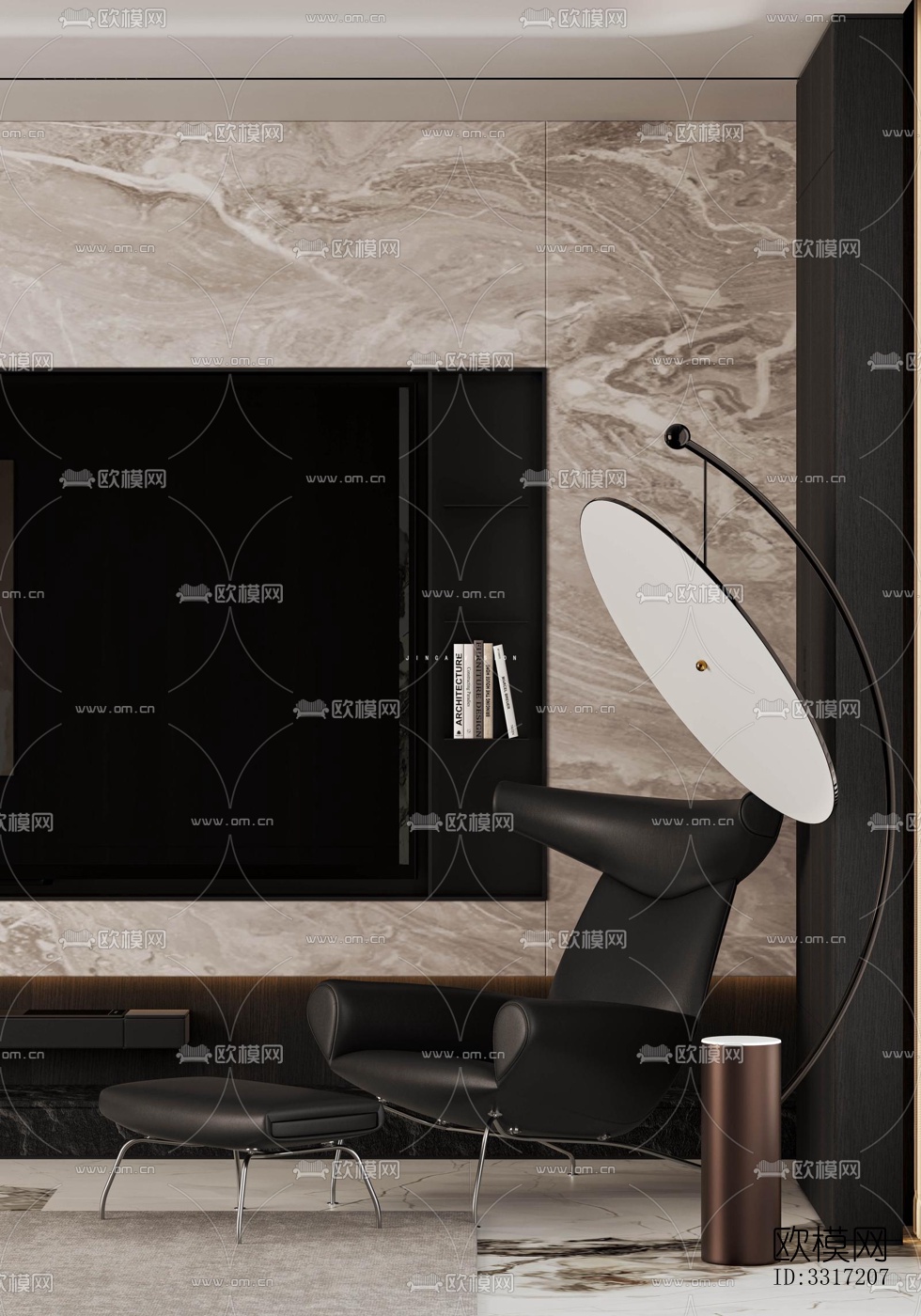 现代客厅效果图下载（渲染图2）