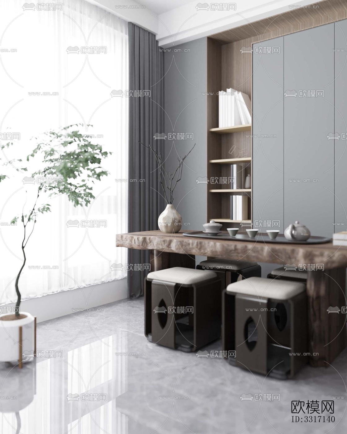 现代客厅效果图下载（渲染图2）