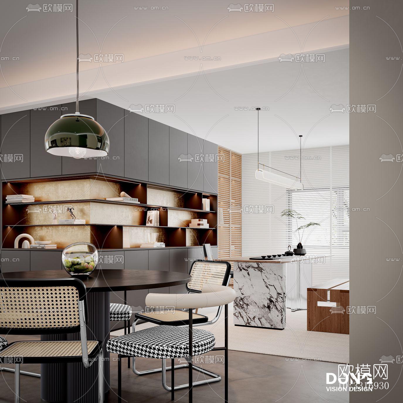 现代客厅效果图下载（渲染图6）