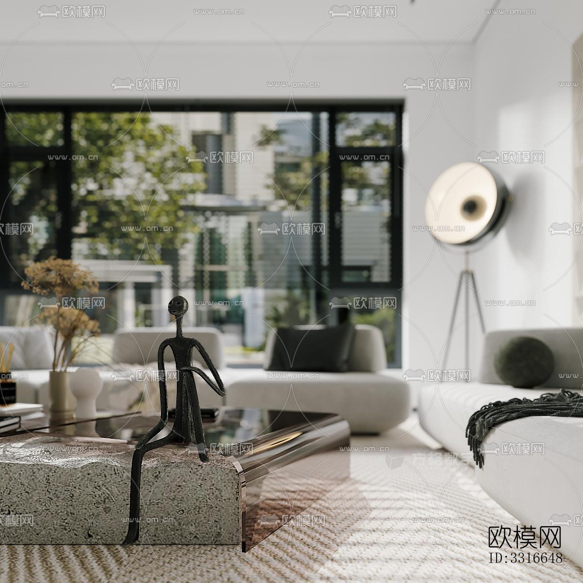 现代客厅效果图下载（渲染图5）