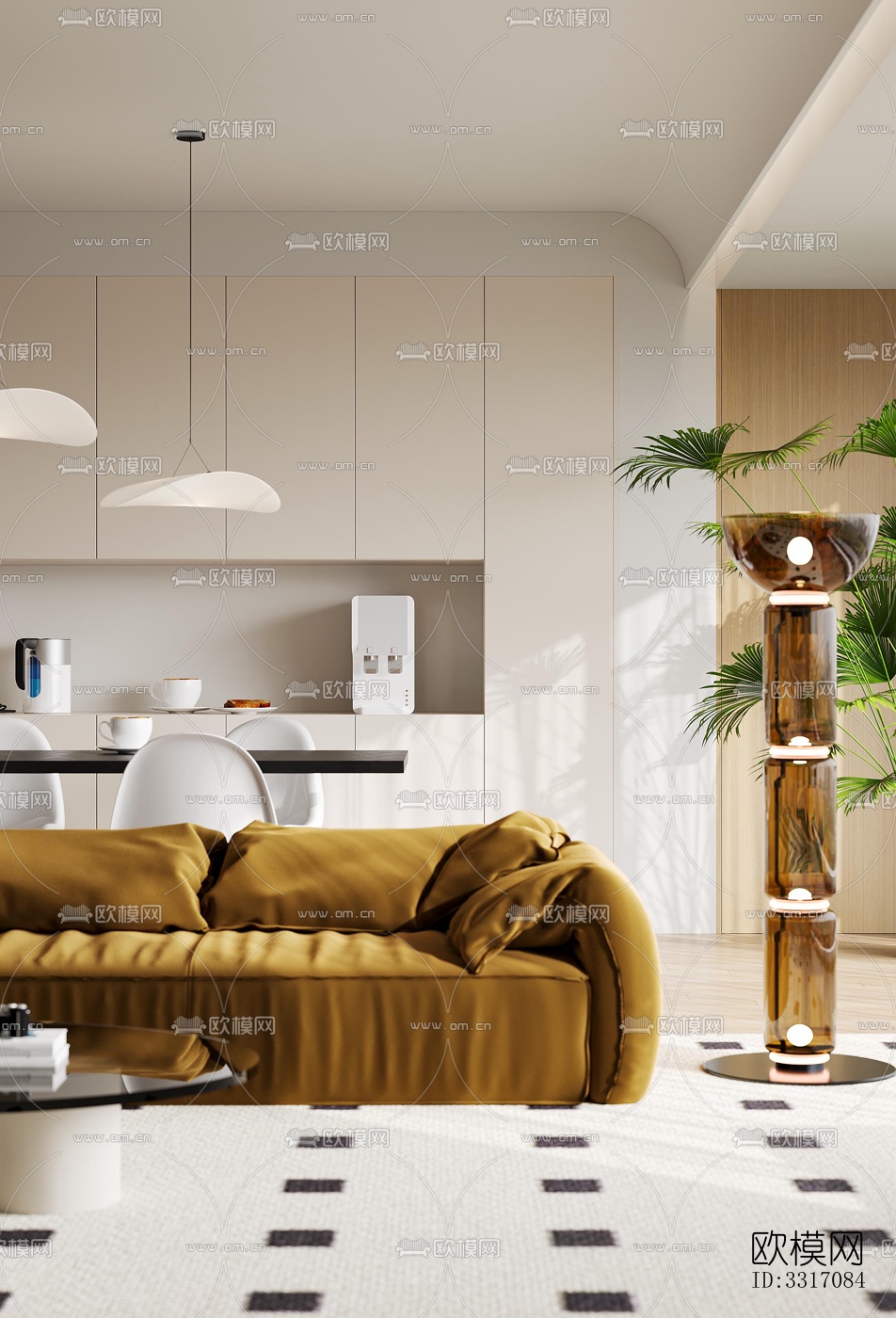 现代客厅效果图下载（渲染图8）