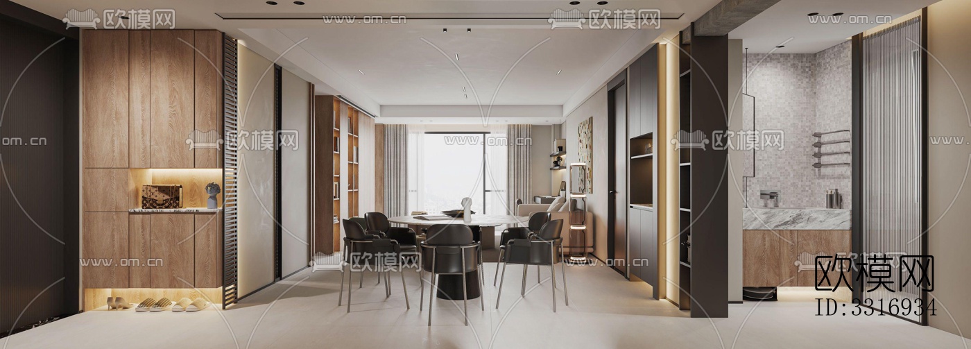 现代客厅效果图下载（渲染图7）