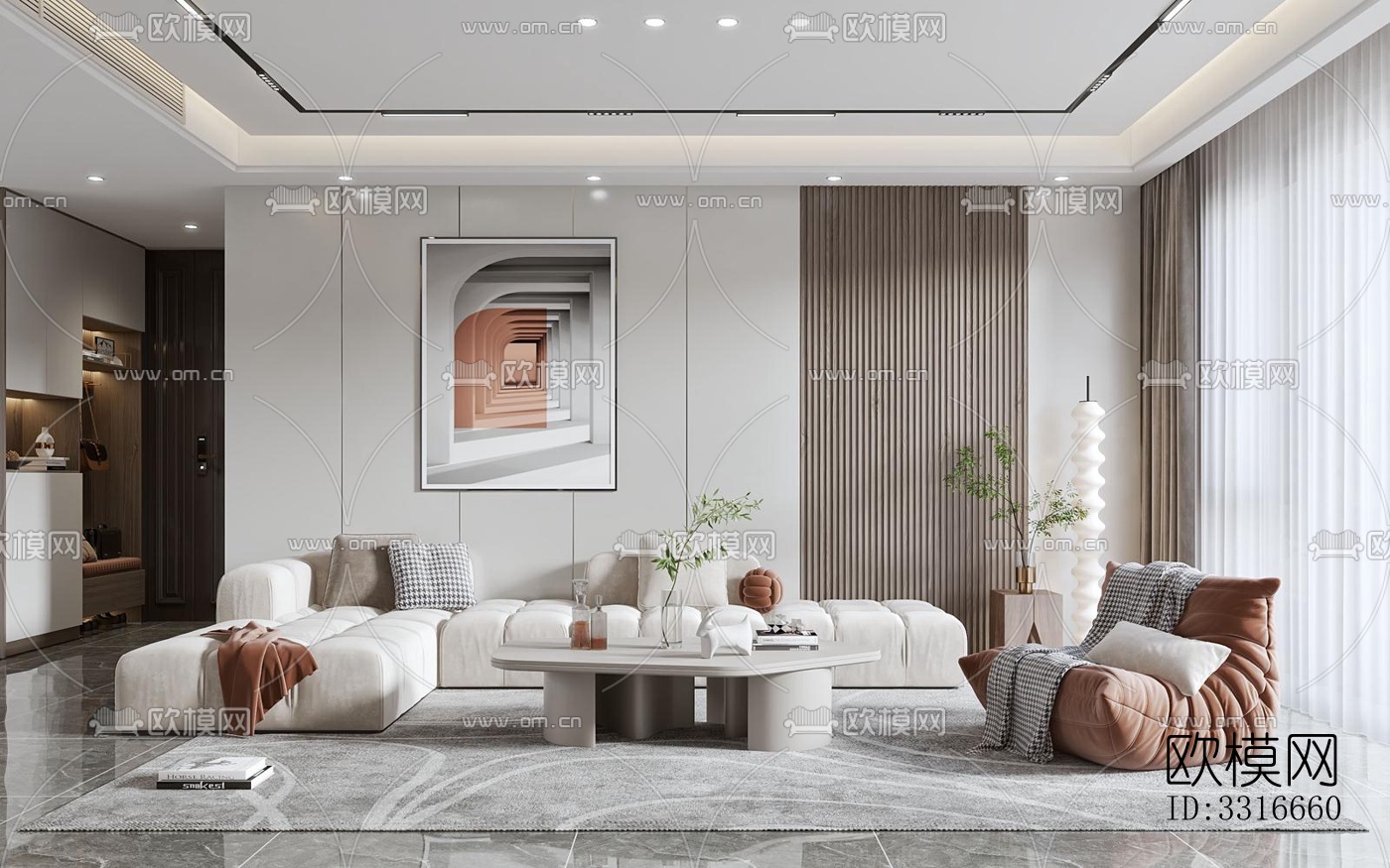 现代客厅效果图下载（渲染图9）