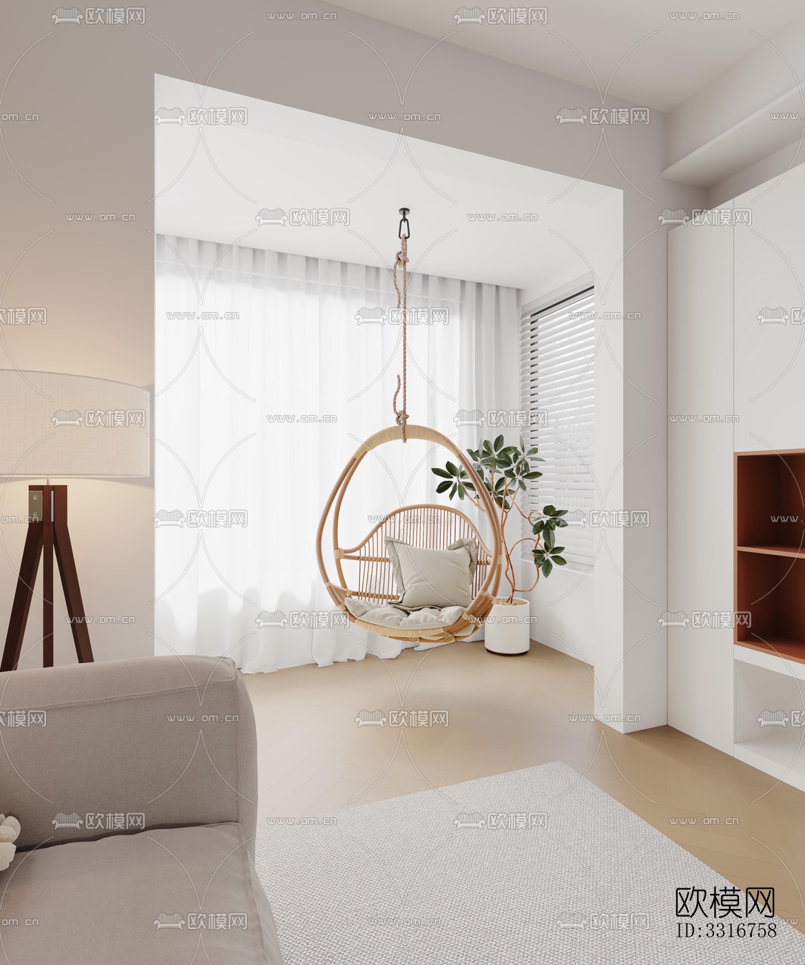 现代客厅效果图下载（渲染图4）