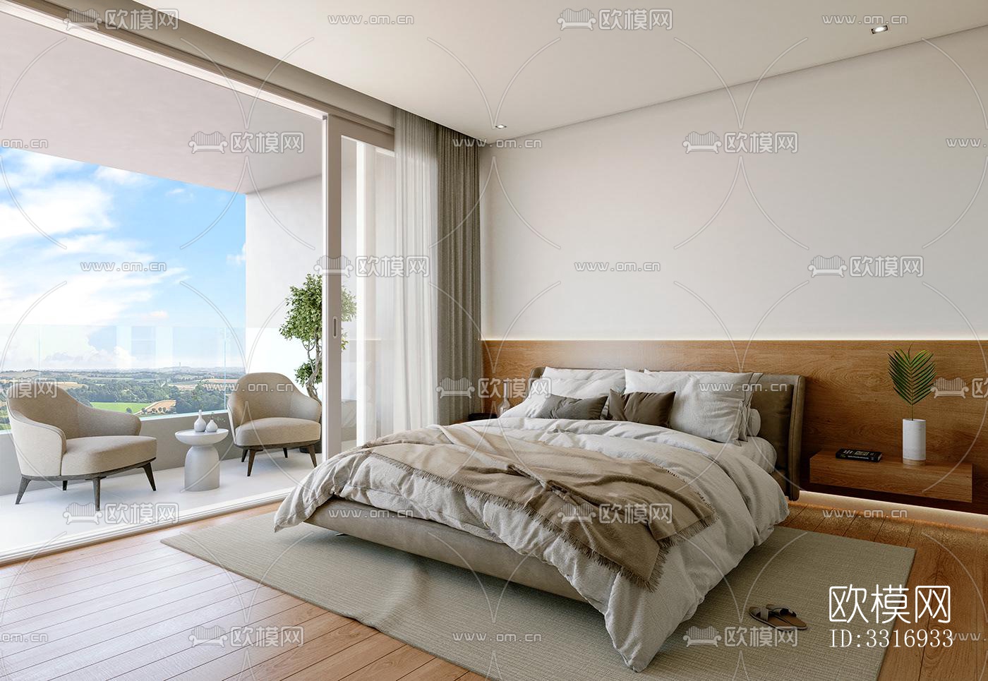 现代客厅效果图下载（渲染图3）