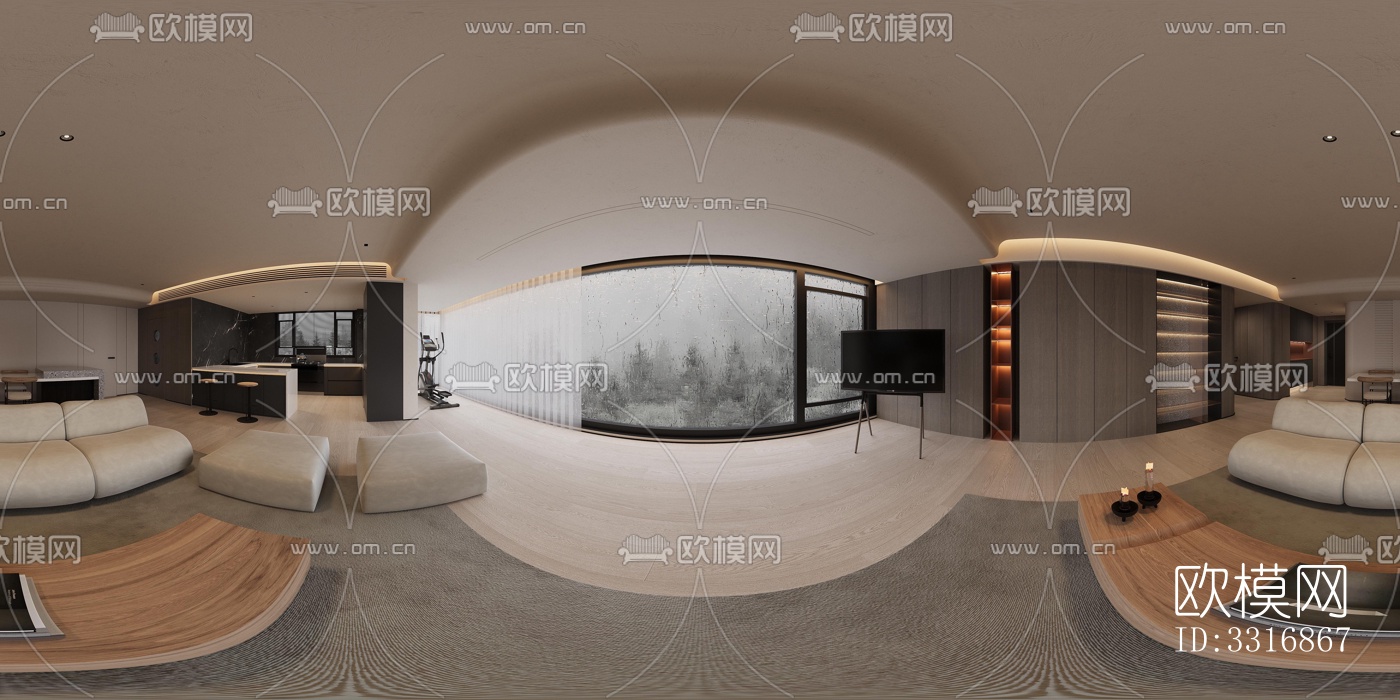 现代客厅效果图下载（渲染图5）