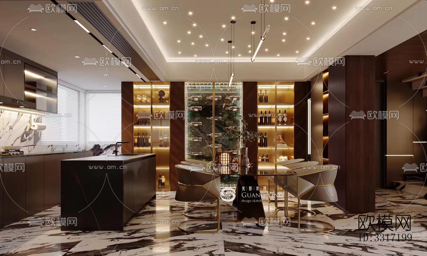 现代客厅效果图下载（渲染图4）