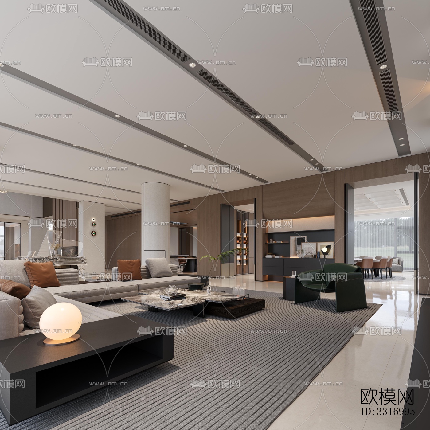 现代客厅效果图下载（渲染图6）