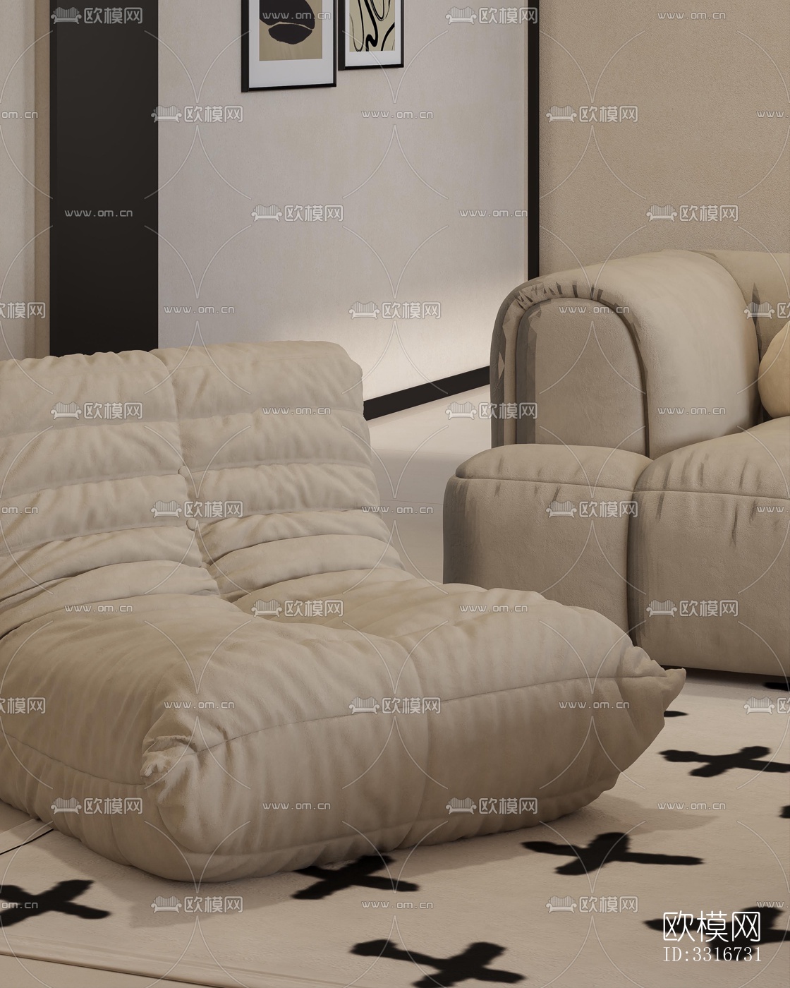 现代客厅效果图下载（渲染图5）