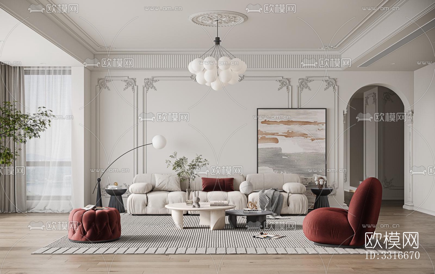 现代客厅效果图下载（渲染图20）