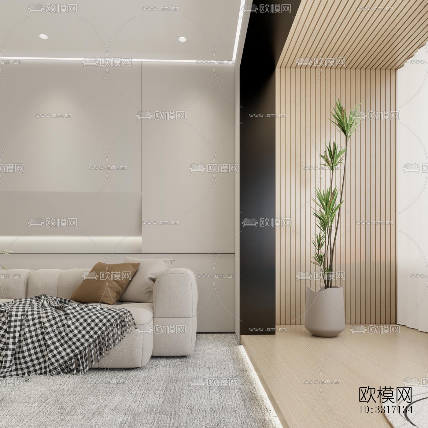 现代客厅效果图下载（渲染图1）