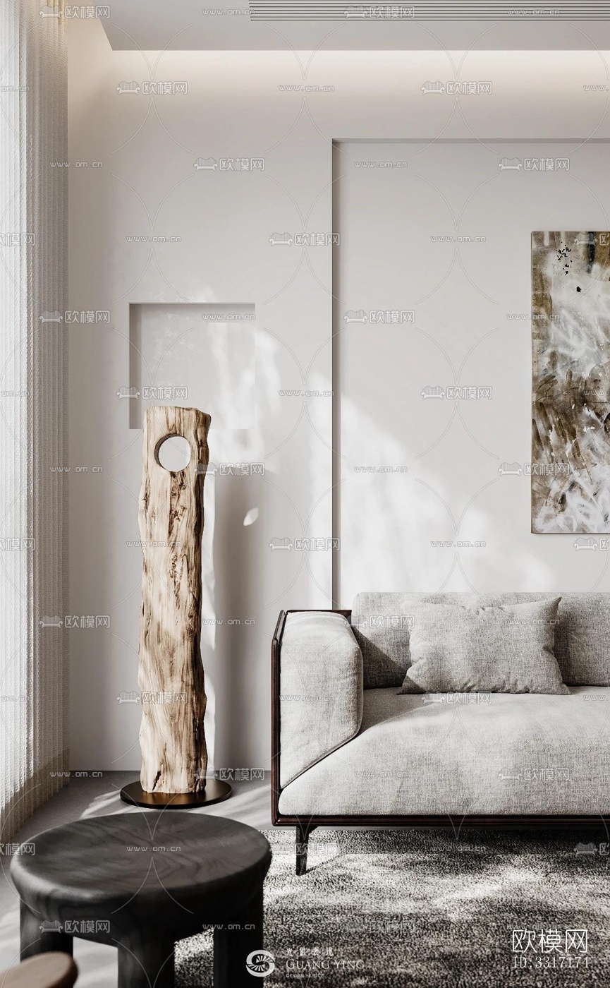 现代客厅效果图下载（渲染图2）