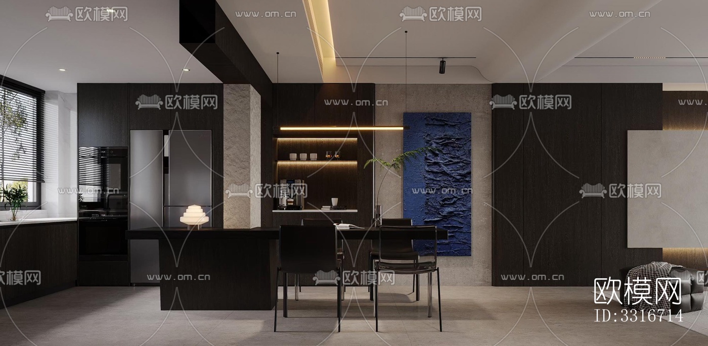 现代客厅效果图下载（渲染图2）