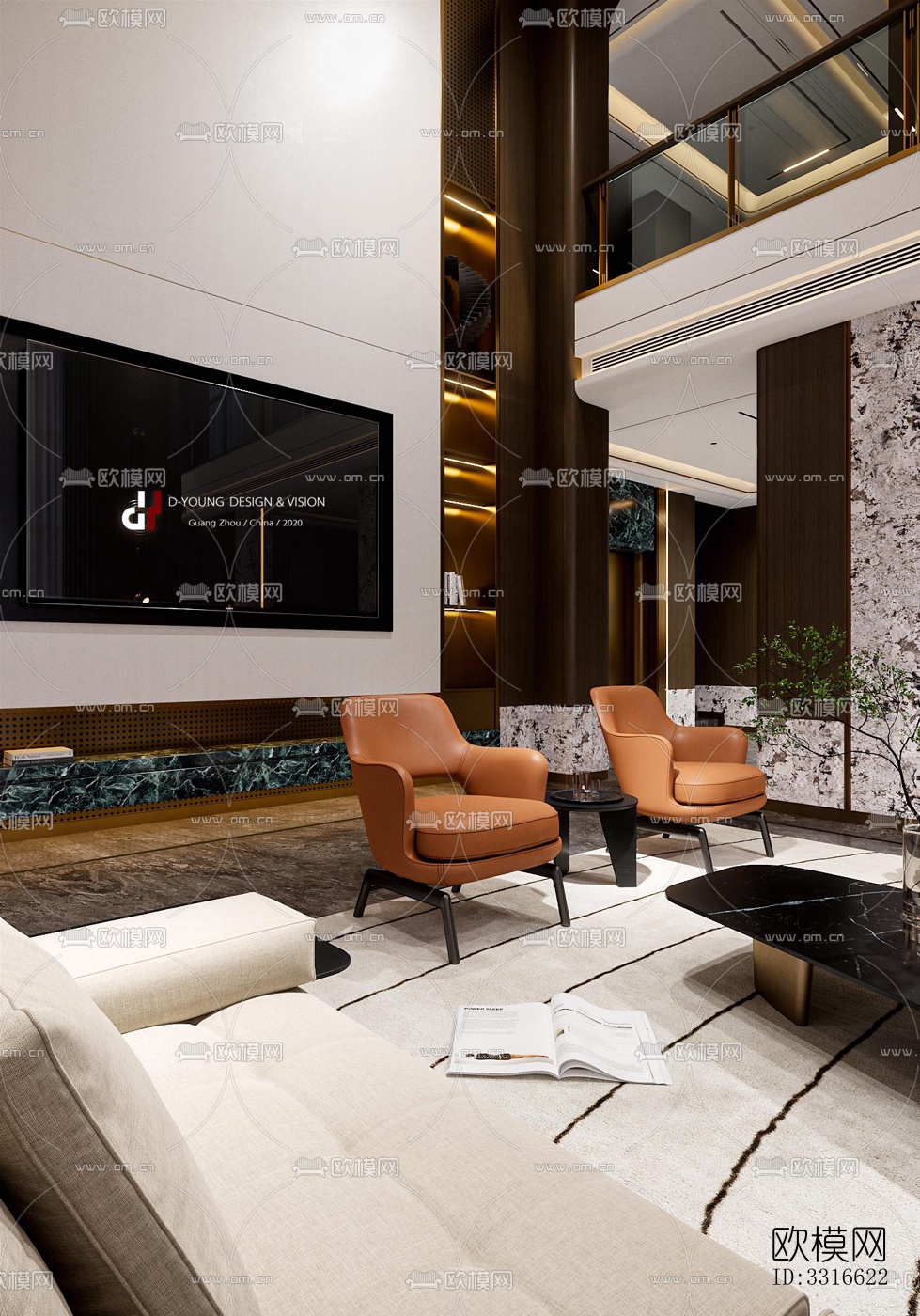 现代客厅效果图下载（渲染图6）