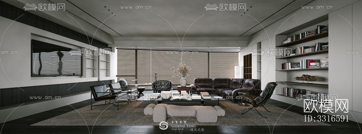 中古风客厅效果图下载（渲染图1）