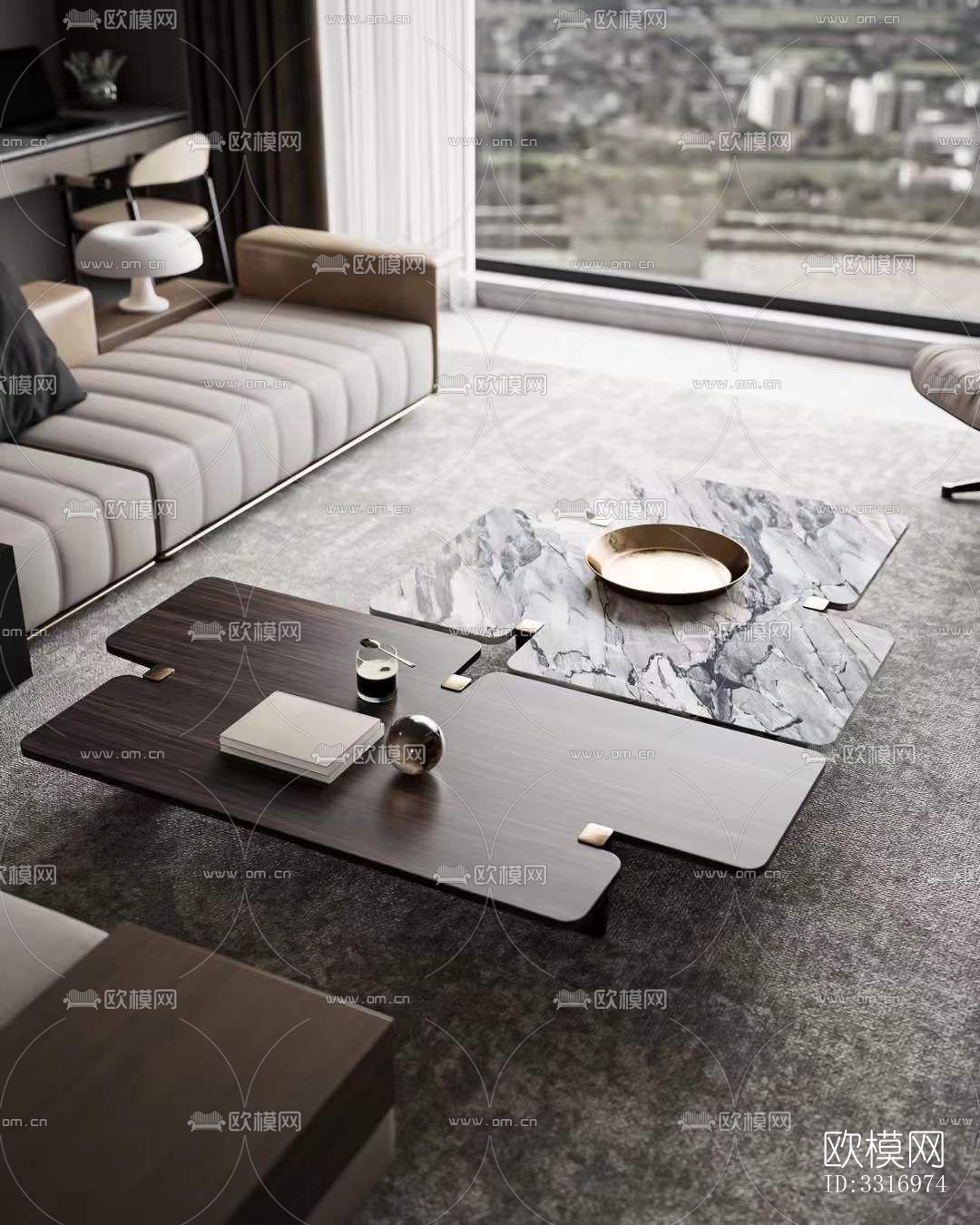 现代客厅效果图下载（渲染图1）