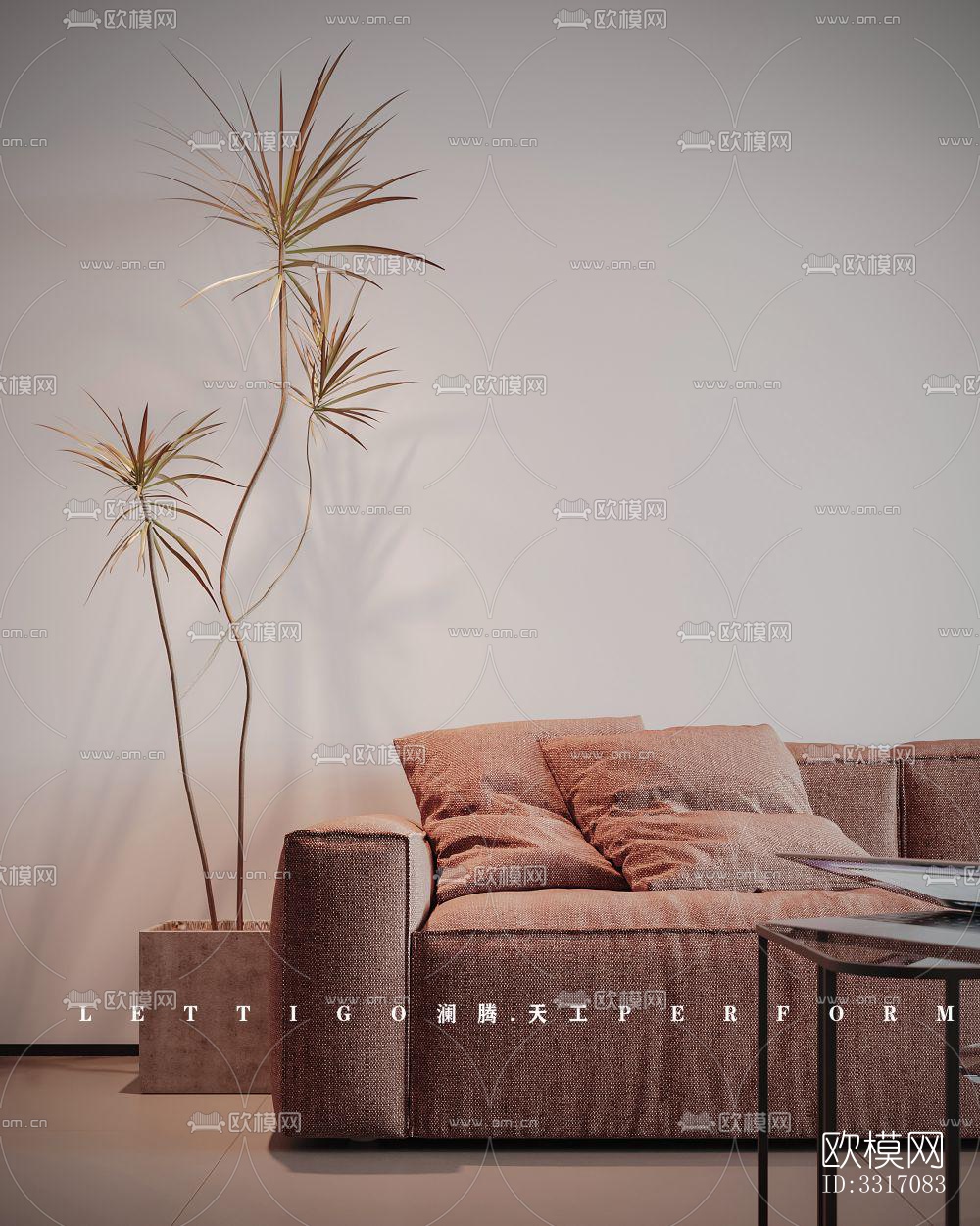 现代客厅效果图下载（渲染图5）