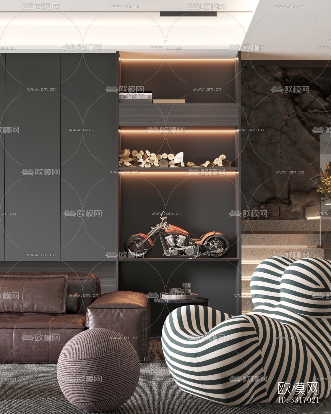 现代客厅效果图下载（渲染图8）