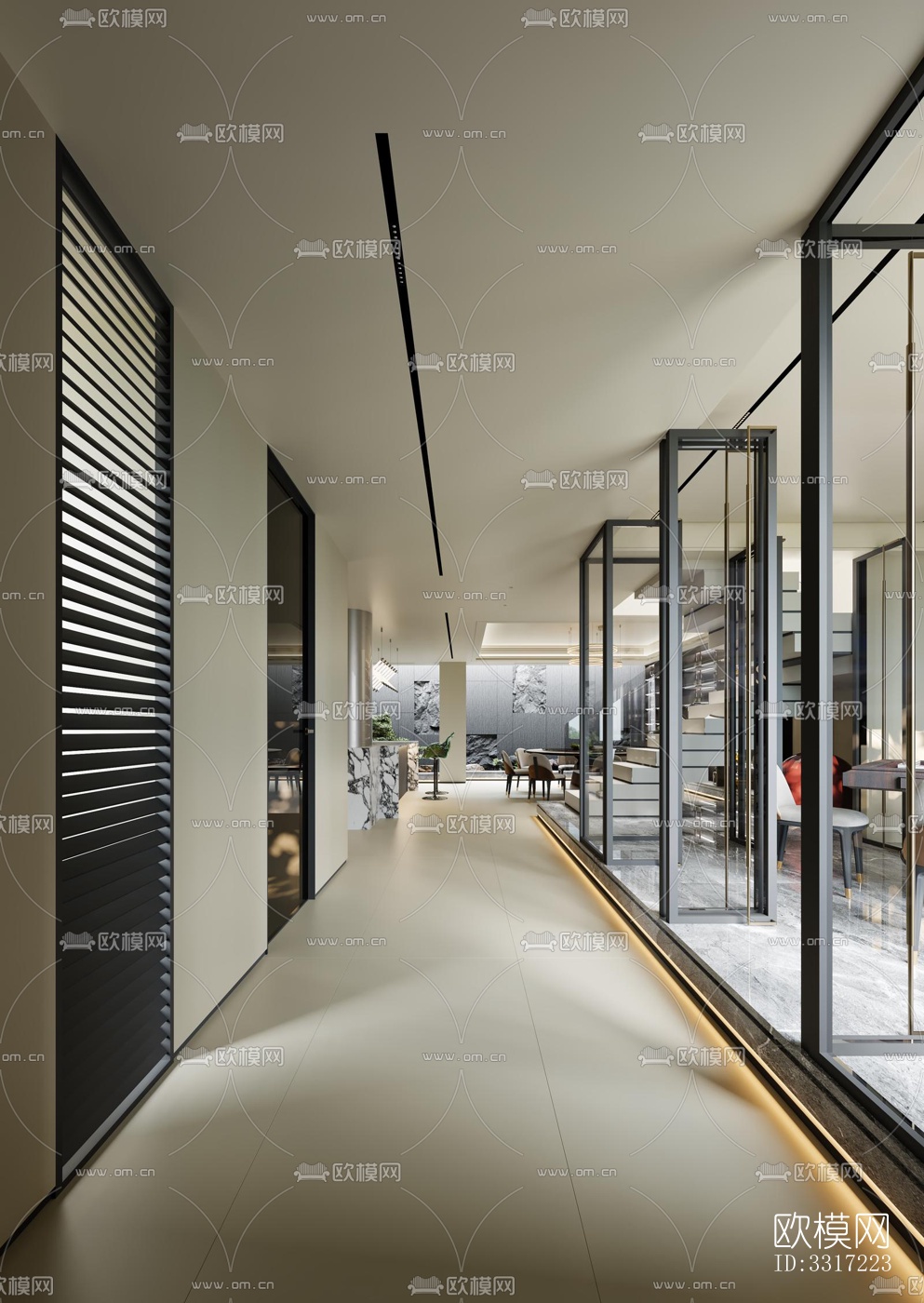 现代客厅效果图下载（渲染图3）